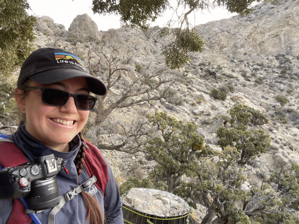 Nikki Emord hiking Turtlehead Peak via NVilloria.com