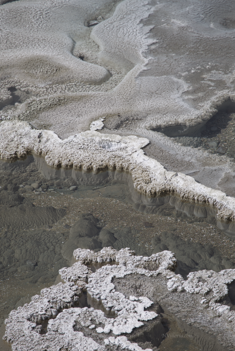 a closeup of geyser runoff channels at Yellowstone National Park - via NVilloria.com