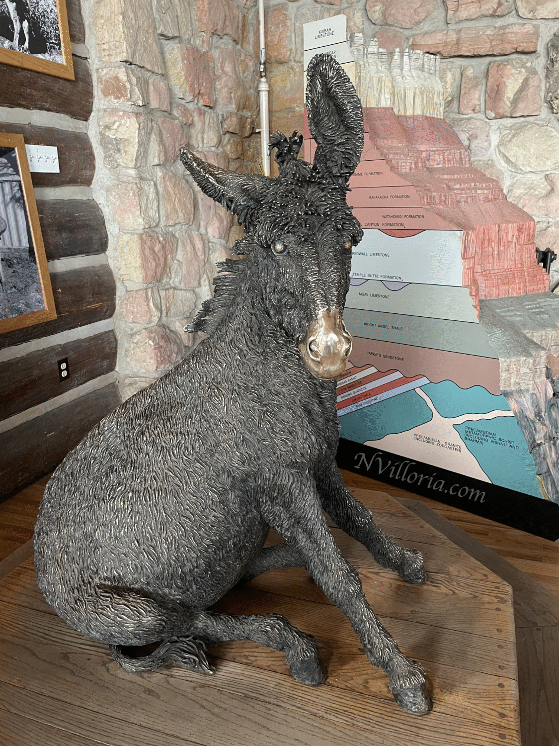 A bronze burro statue at the Grand Canyon North Rim - via NVilloria.com