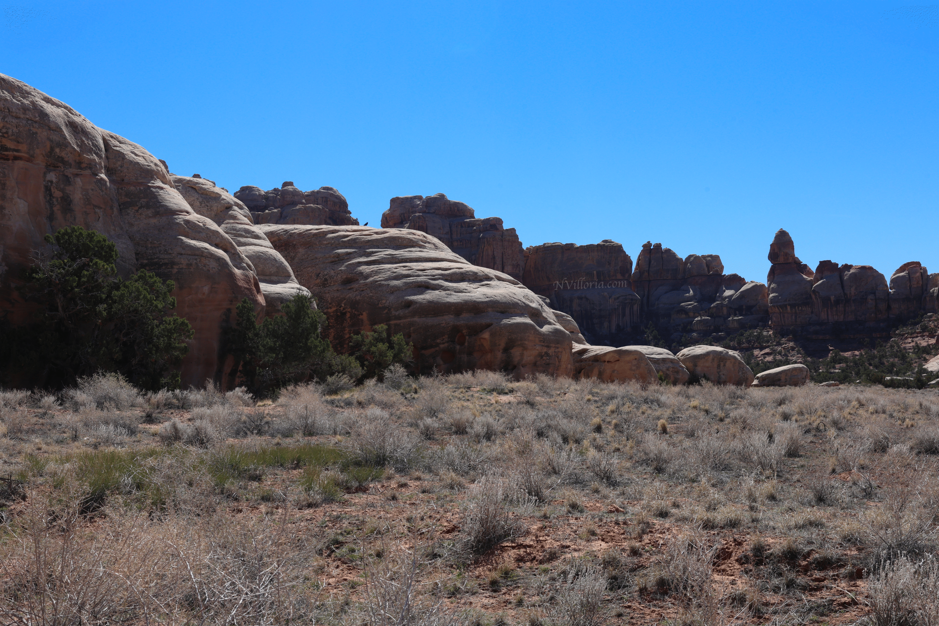 Trail views hiking the Needles District at Canyonlands National Park - via NVilloria.com