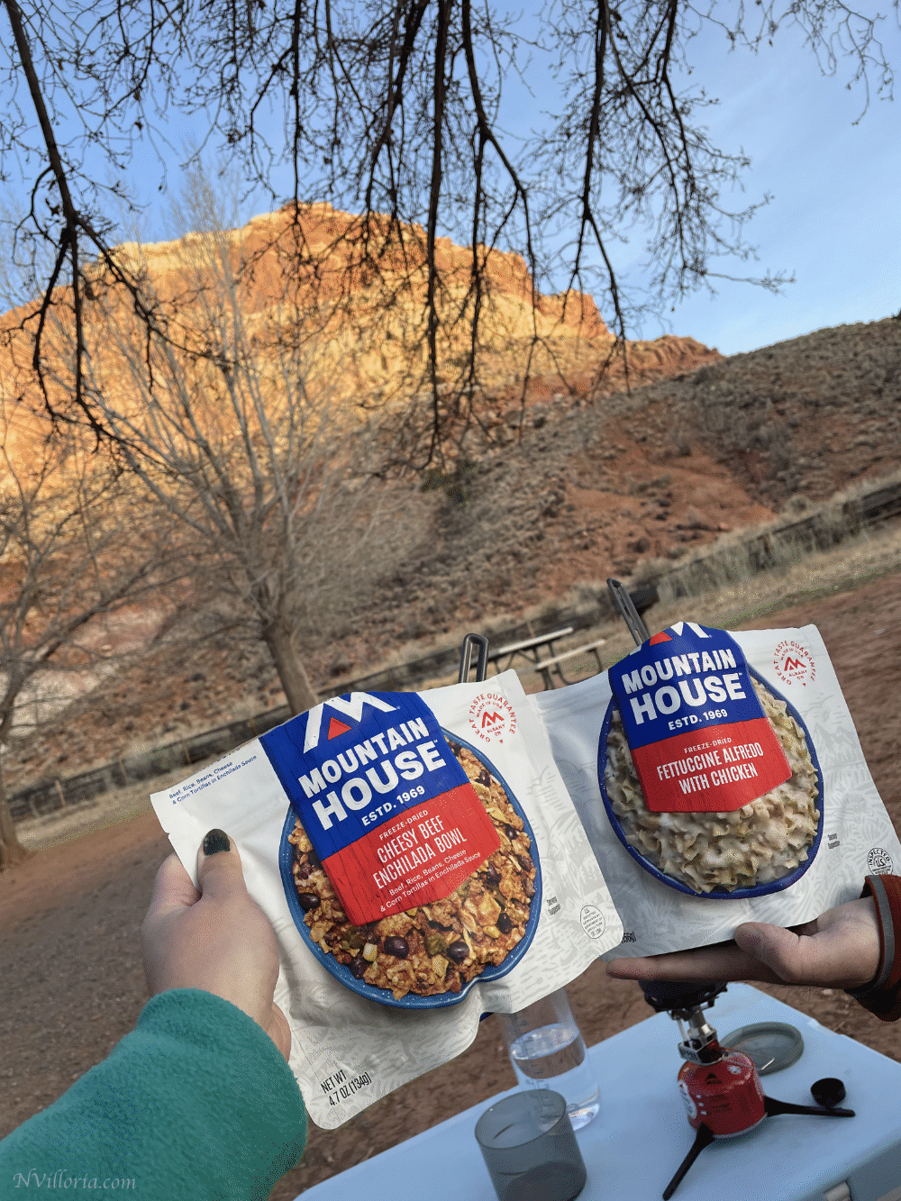 Trail food at a campground at Capitol Reef National Park via NVilloria.com