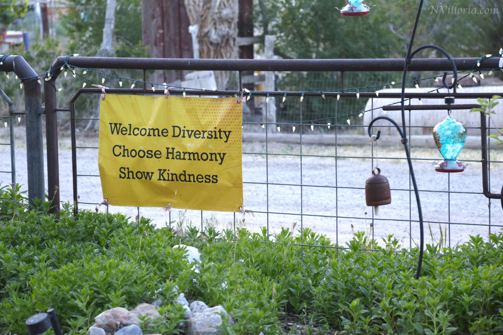 A sign in the backyard of The Stargazer Inn in Baker, NV - via NVilloria.com blog
