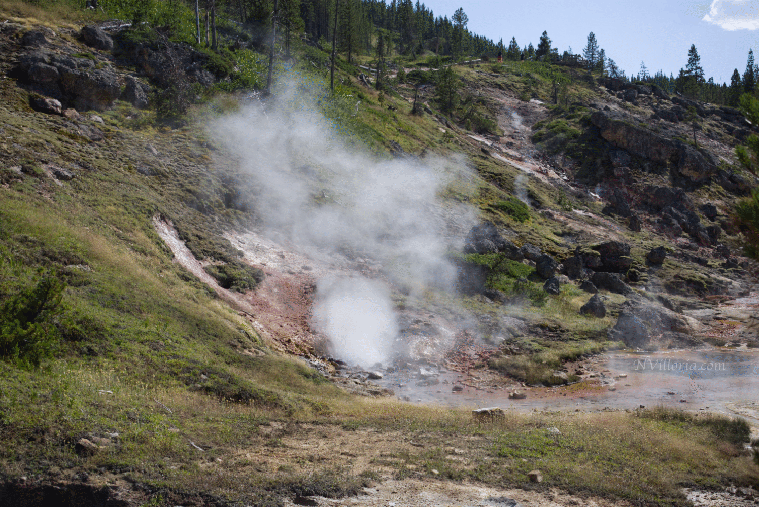 views of thermal activity at Artists' Paintpots in Yellowstone National Park - via NVilloria.com