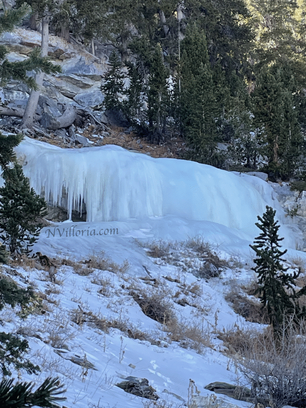 A frozen over waterfall via NVilloria.com