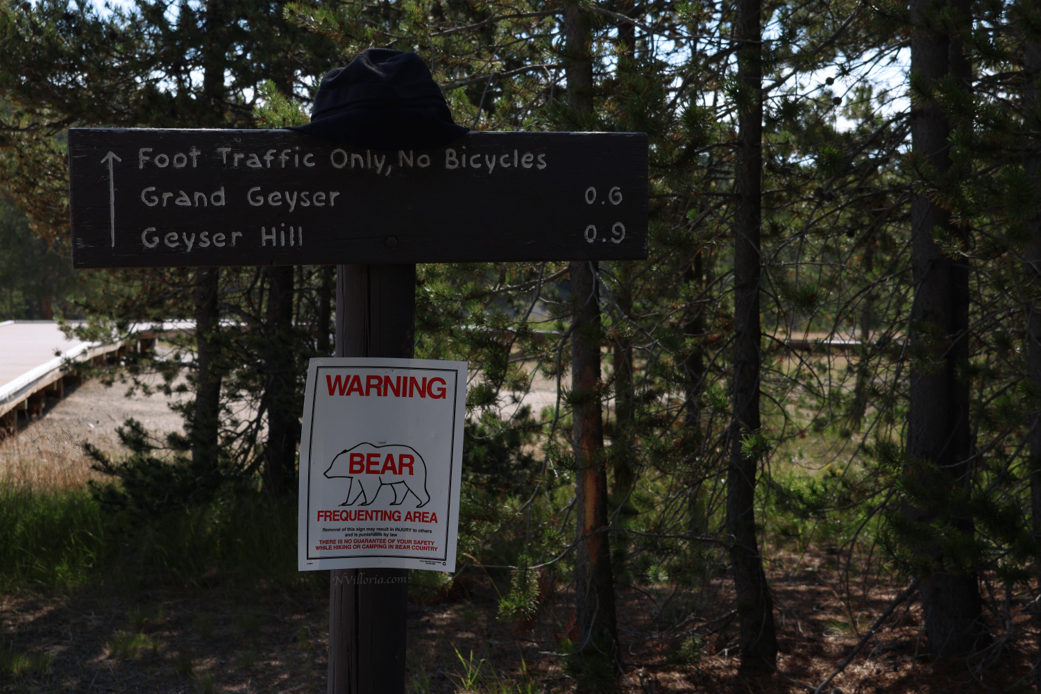 signage warning of bears at Yellowstone National Park - via NVilloria.com