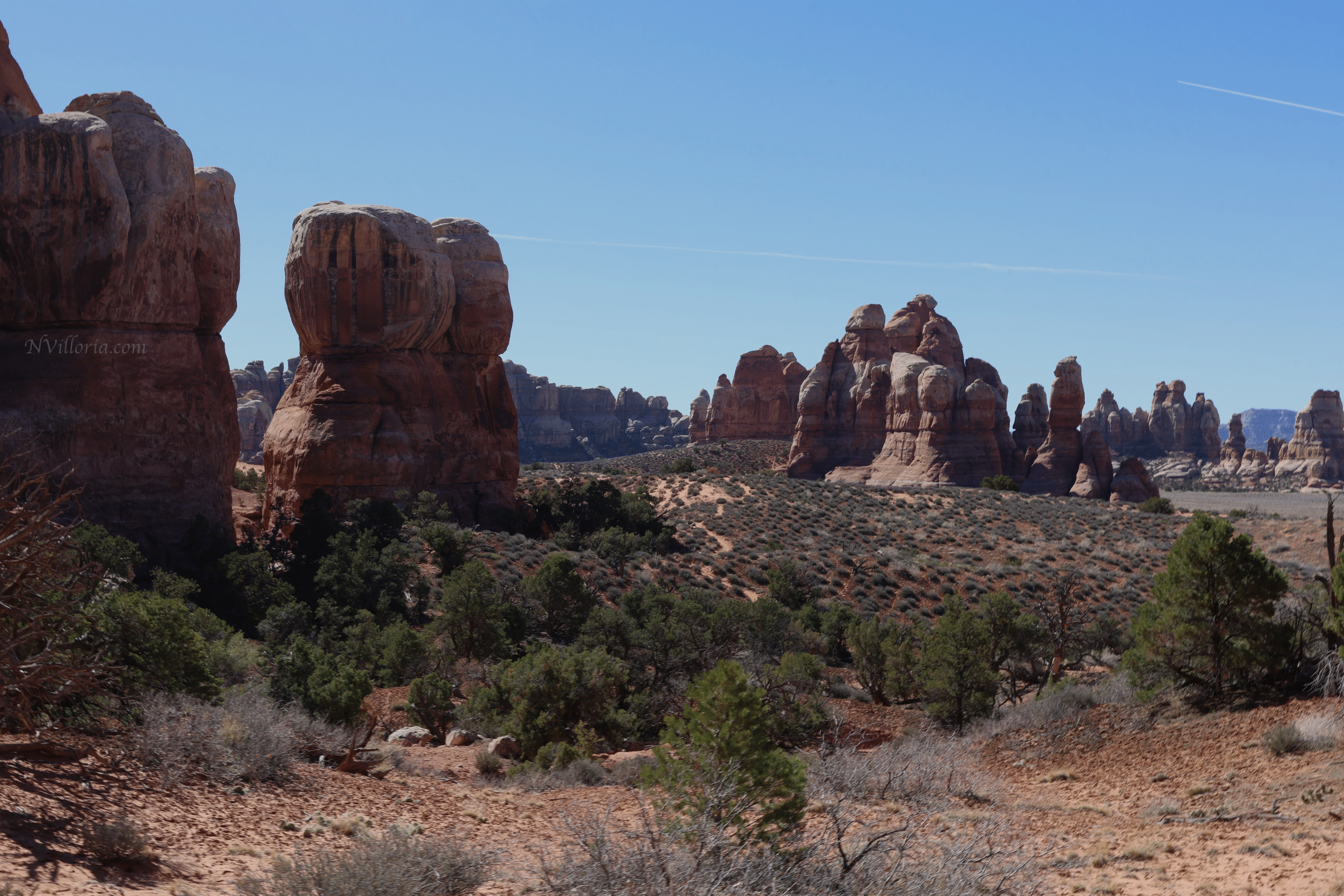 Trail views hiking the Needles District at Canyonlands National Park - via NVilloria.com