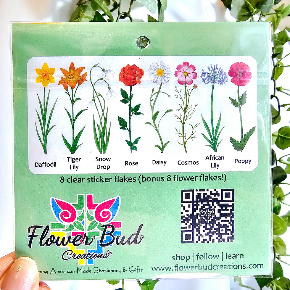 サムネイル： Flowers Clear Sticker Flakes - Bonus Stickers Included!