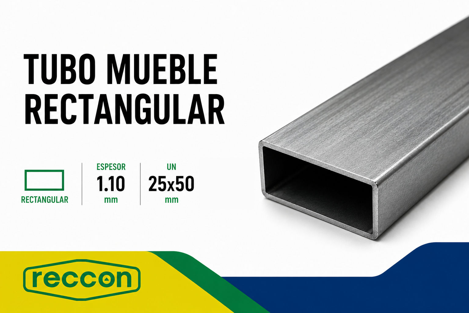 TUBO MUEBLE RECTANGULAR ESP 1.10 UN 25X50 NTC 1986