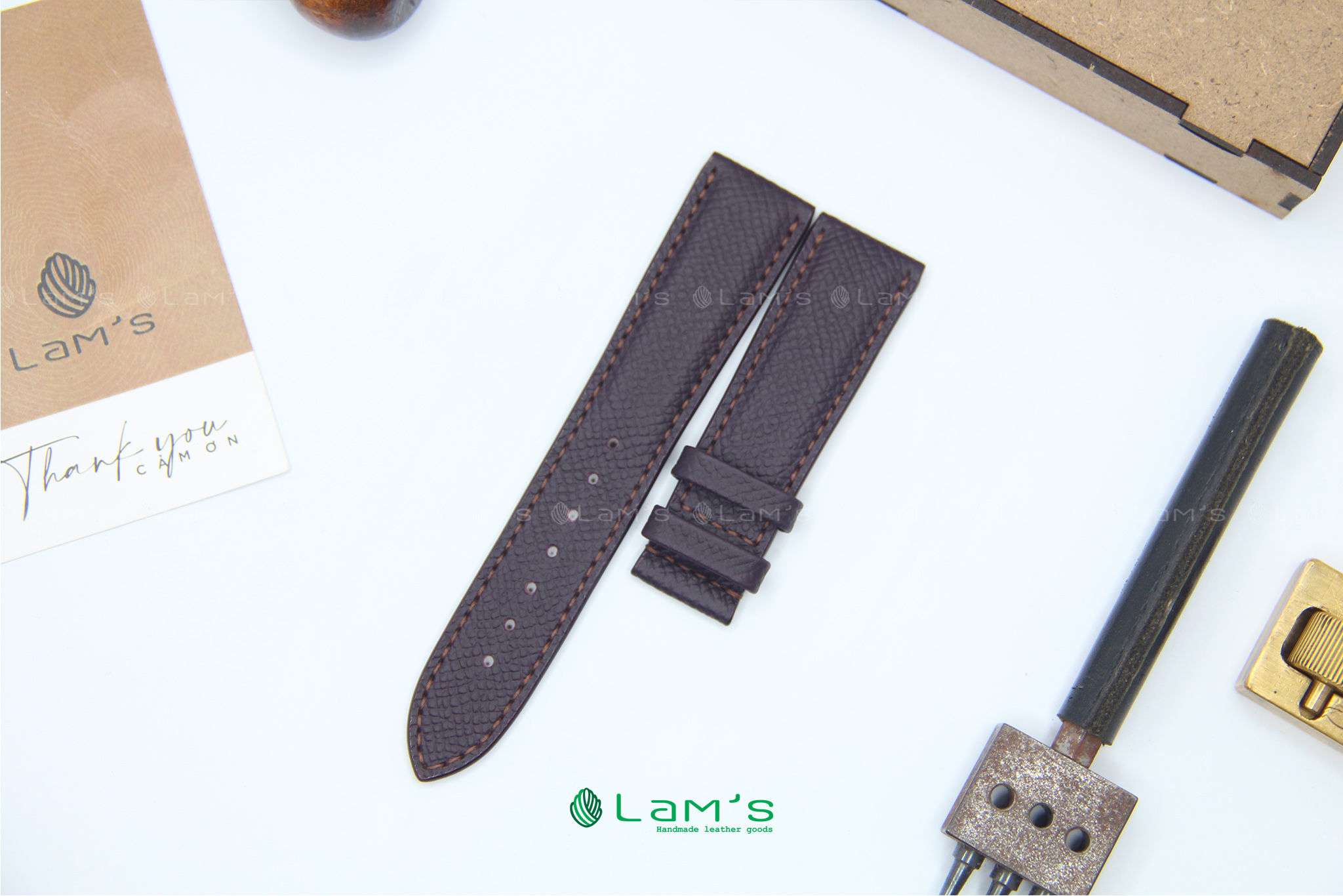 Dây đồng hồ da bò Epsom Haas - mã mầu 2