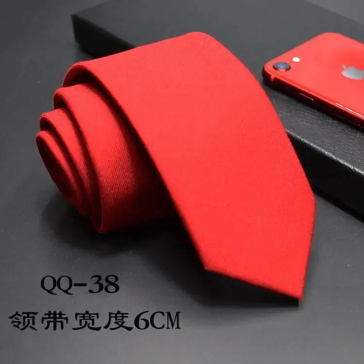 Thumbnail: Men’s 6cm Skinny Cotton Necktie Striped Plaid Slim Classic