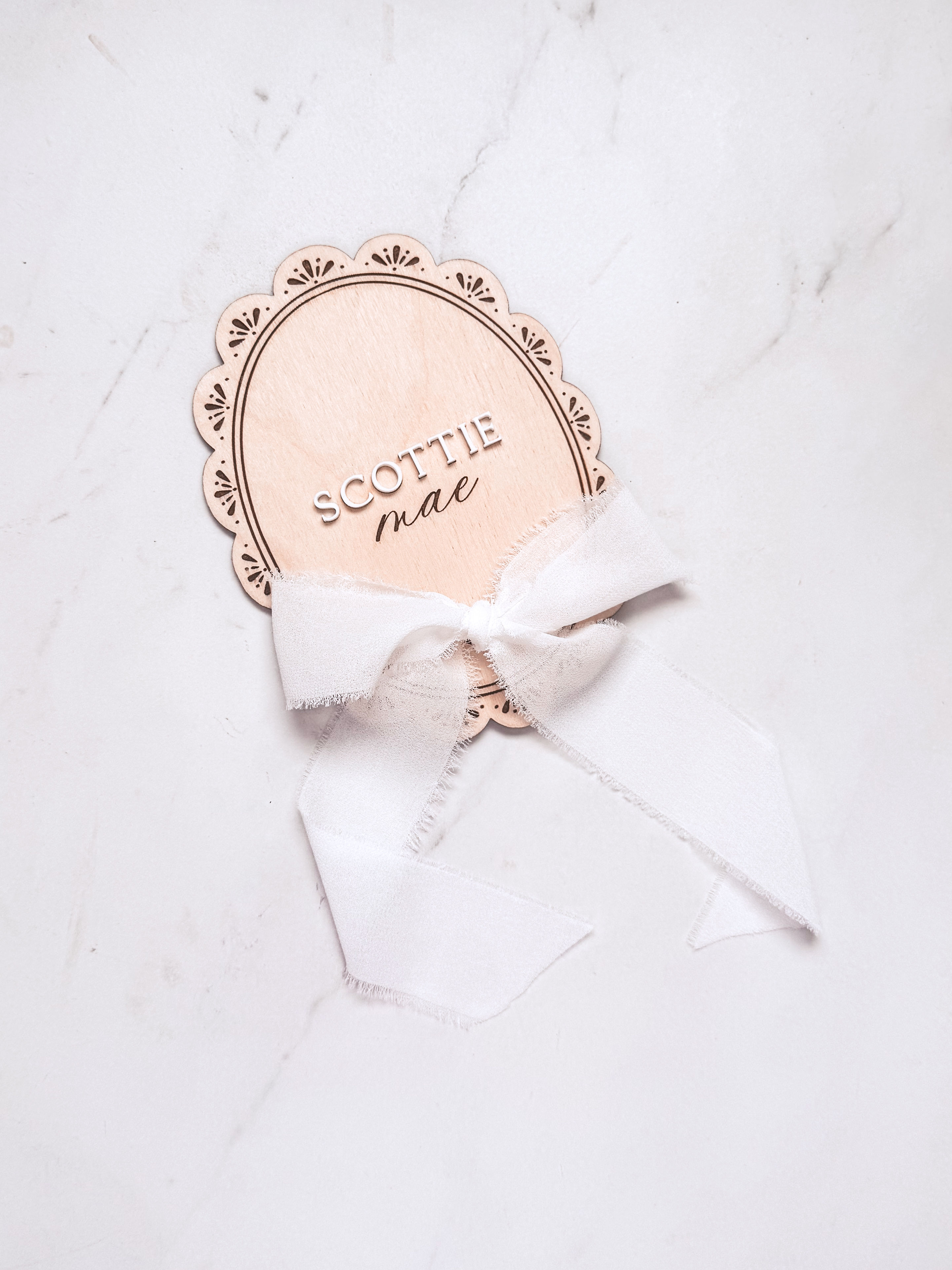 Scalloped Baby Name Plaque