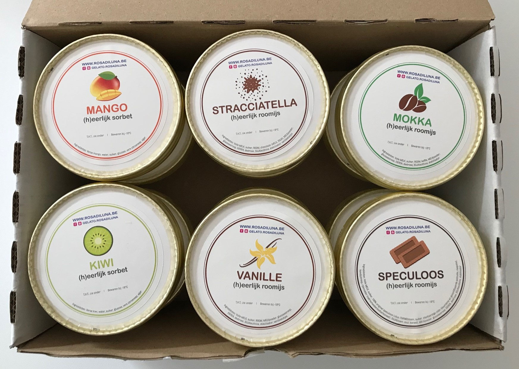 Smulbox van 12 kleine ijspotjes