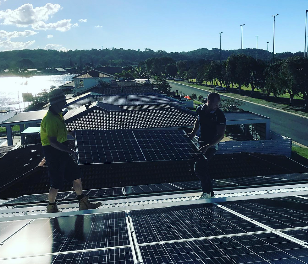 Electricians on roof