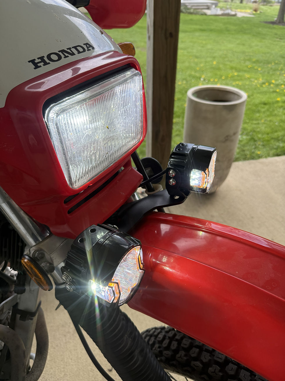 Installed XR650L Auxiliary Light Kit