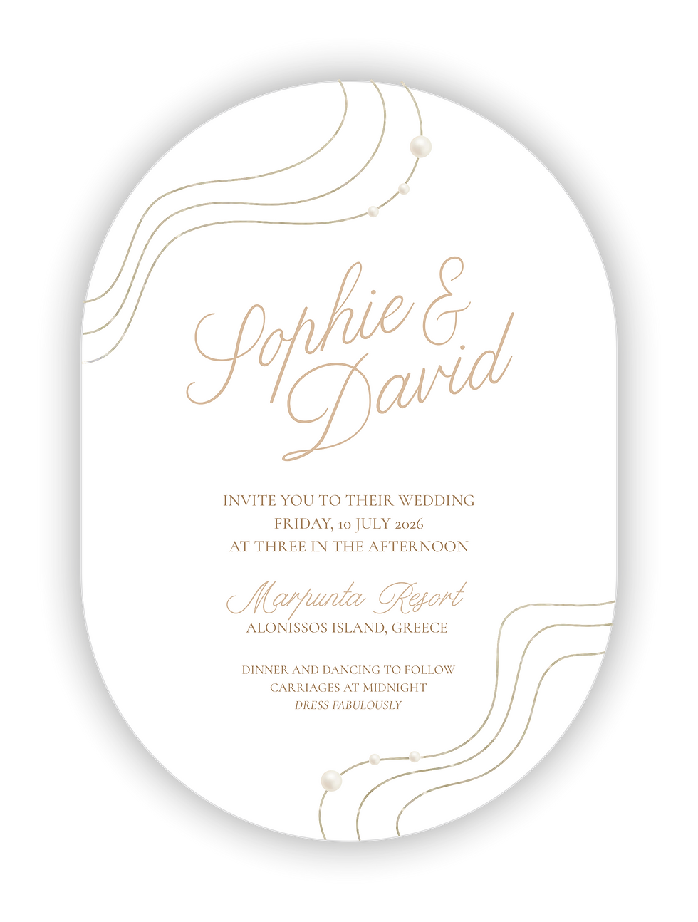 Soft romance The Cove wedding invitations