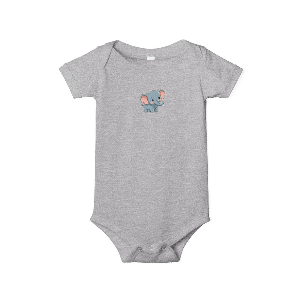 Miniaturbild: Cute Baby Elephant Infant One-Piece Bodysuit — Soft Cotton Newborn Gift