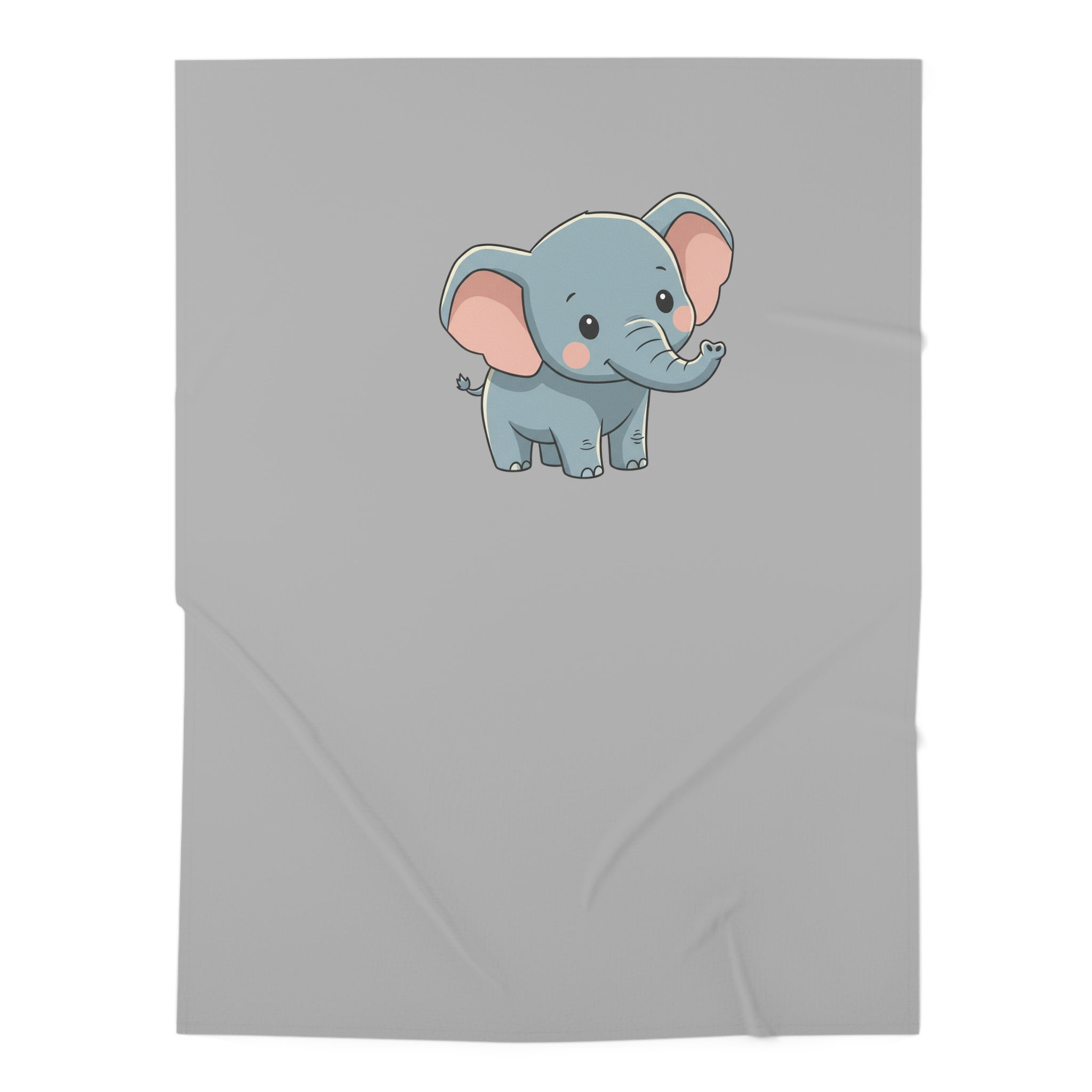 Cute Elephant Baby Swaddle Blanket — Grey Nursery Swaddle for Newborns