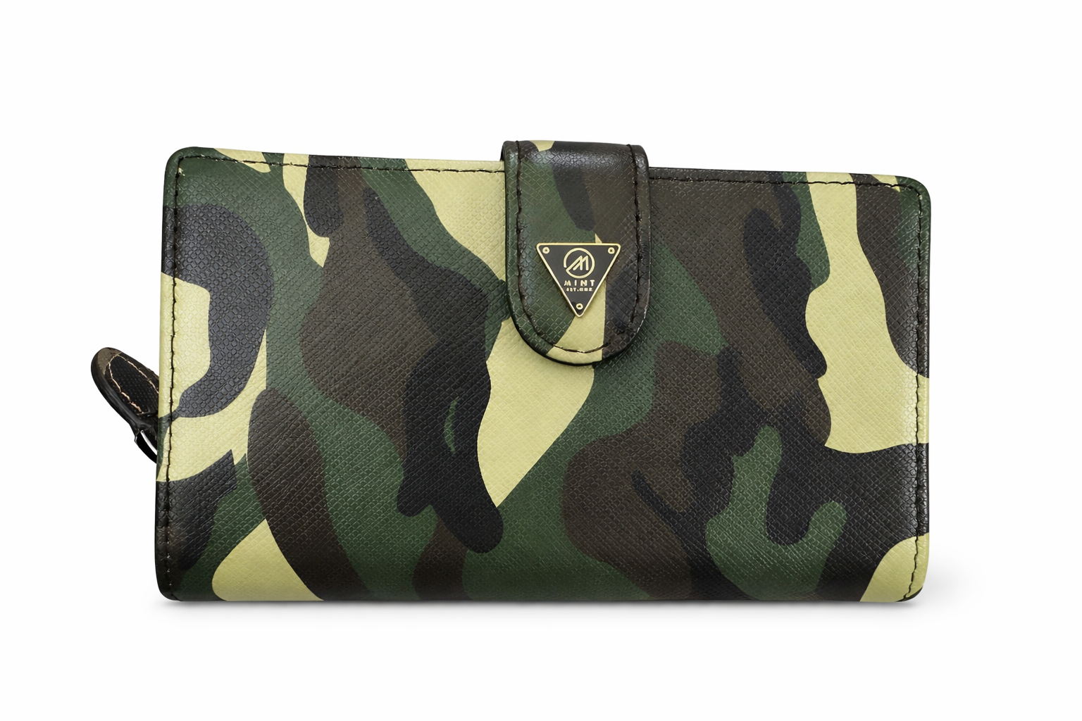Mint Brand Camo Leather Zip Coin Wallet – Green Camouflage