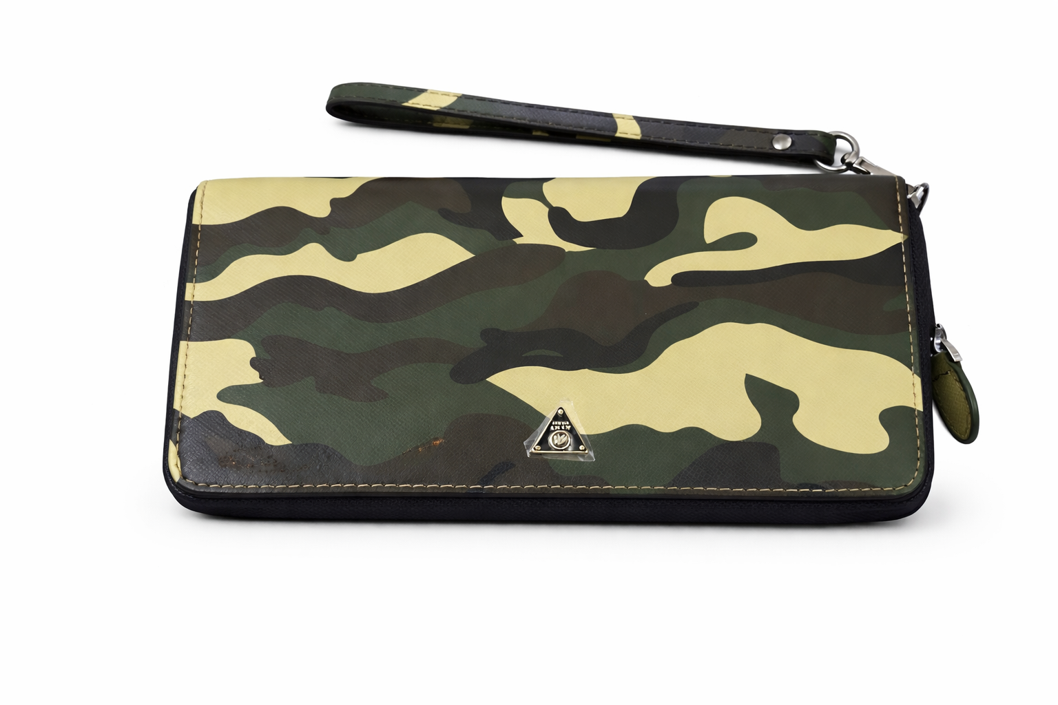 Mint Brand Camo leather Long zip Wallet with wrist strap