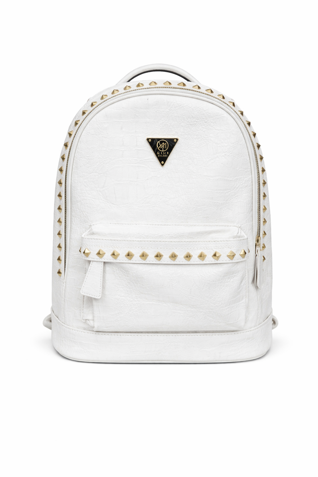 Mint Brand Crocodile leather studded Backpack - White