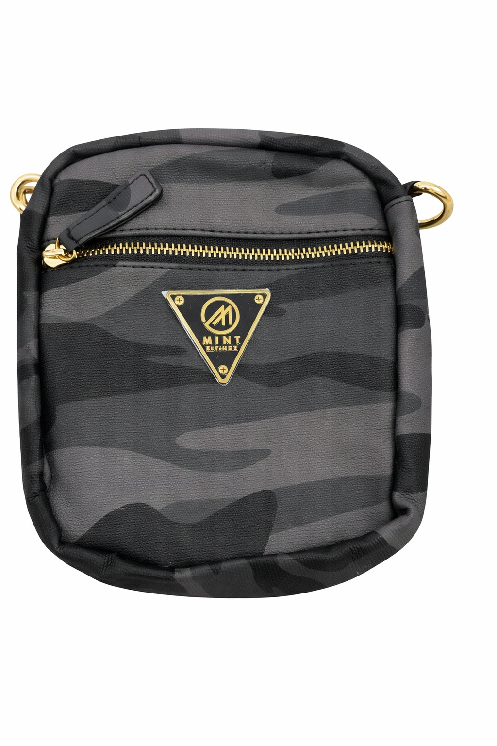 Mint Brand Grey camo leather mini crossbody bag - Grey Camouflage