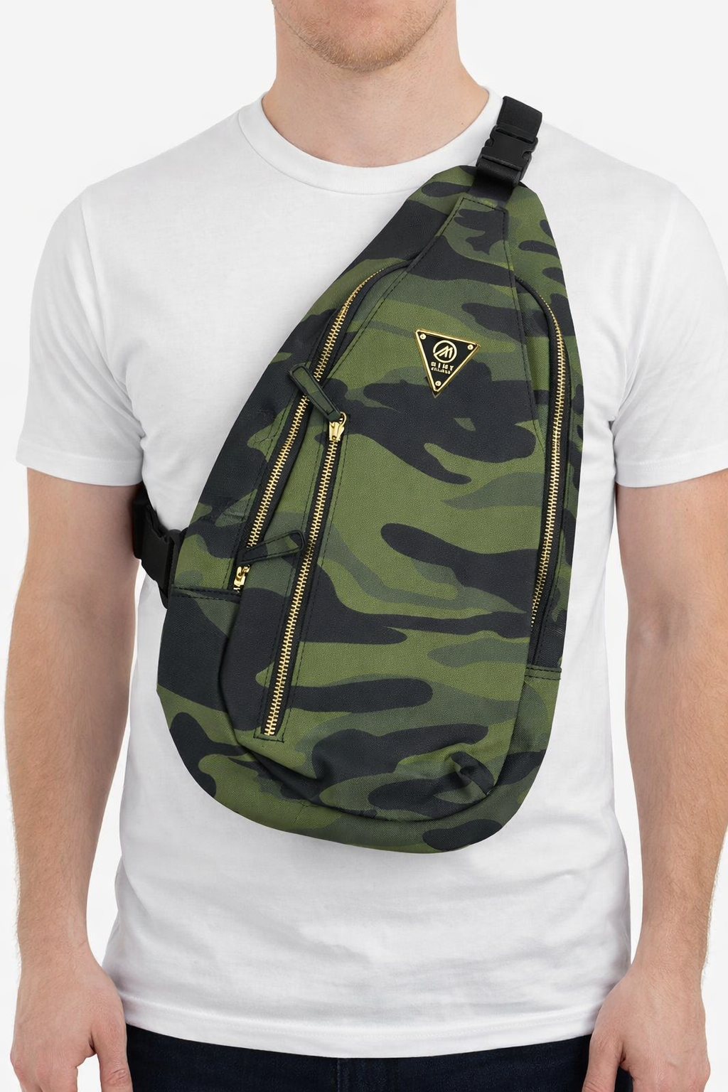 Mint Brand camo leather sling bag - Green Camouflage