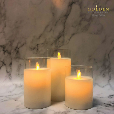 Glass LED Candle - White