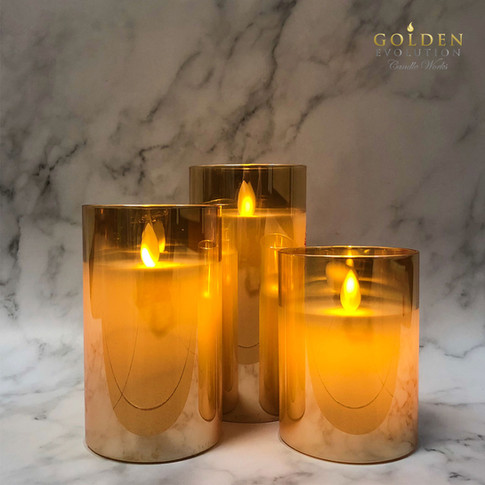 Glass LED Candle - Gold