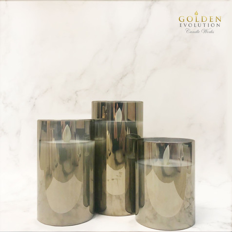 Glass LED Candle - Grey