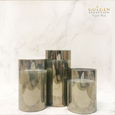 Glass LED Candle - Grey