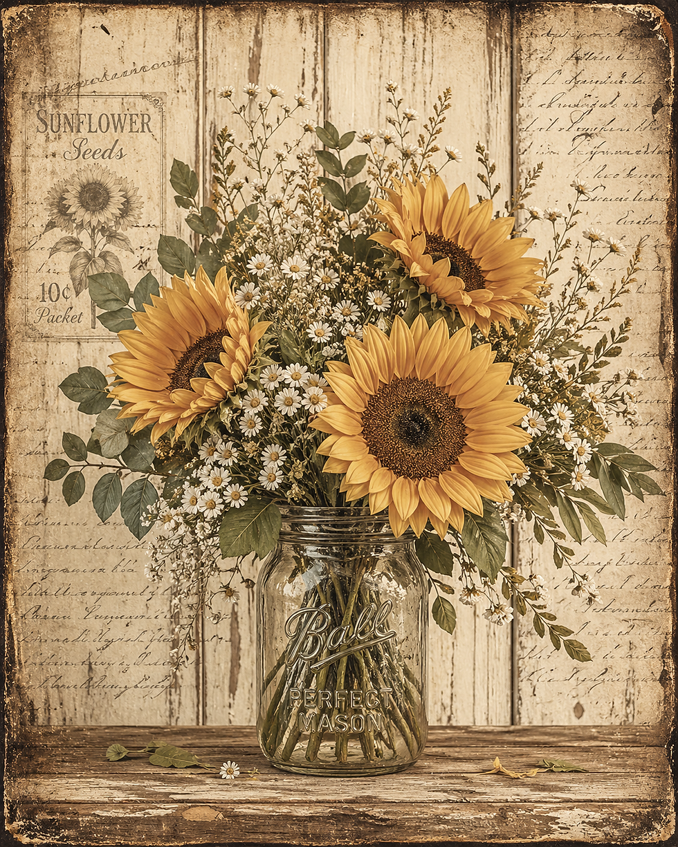 Thumbnail: Sunflowers & Mason Jars  DIGITAL DOWNLOAD ONLY
