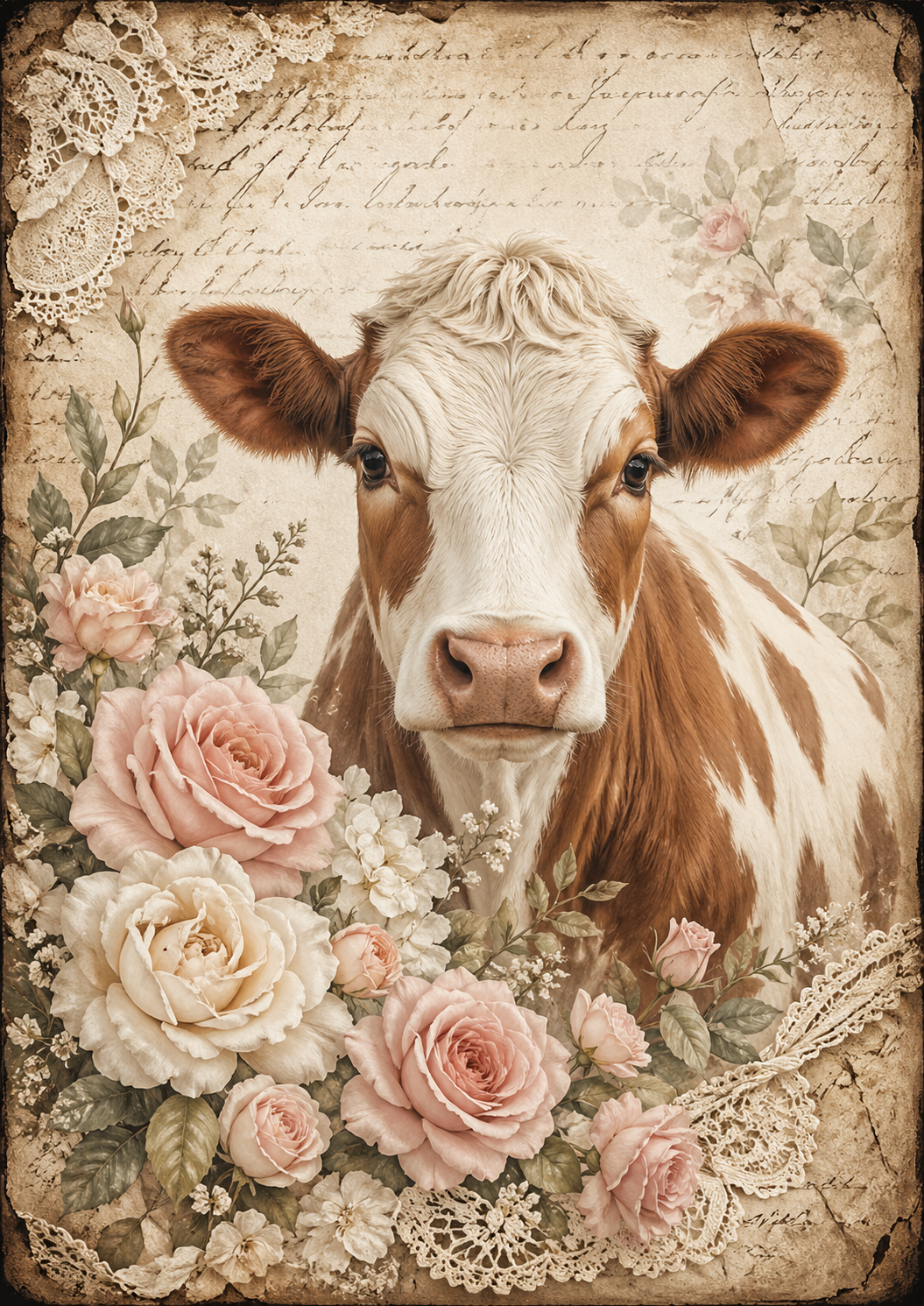 Cows Flowers & Lace  DIGITAL DOWNLOAD ONLY