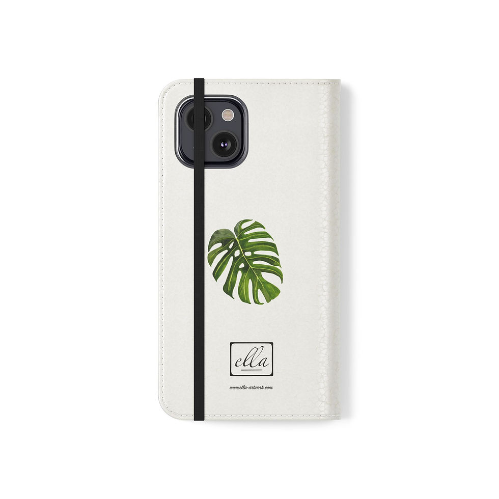 Thumbnail: iPhone Flip Phone Case — Watercolor Monstera Leaf