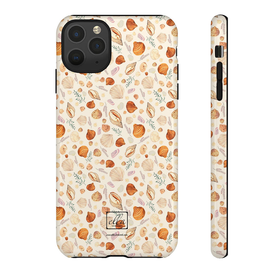 Thumbnail: Seashell Watercolor Phone Case — Marine Shells & Seaweed Design