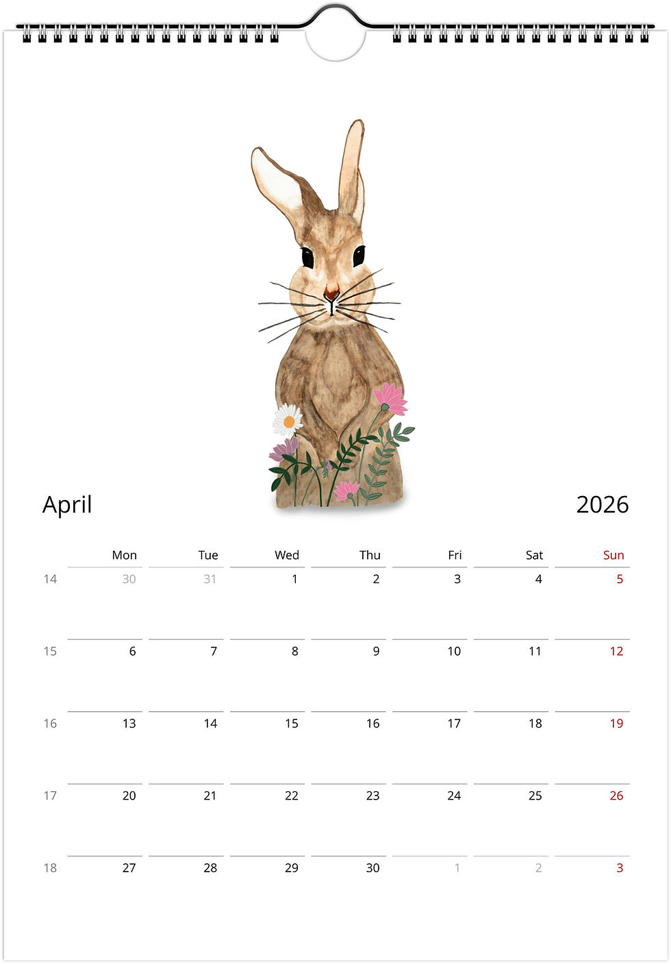 Thumbnail: Wall Calendar - A Year filled with love A3