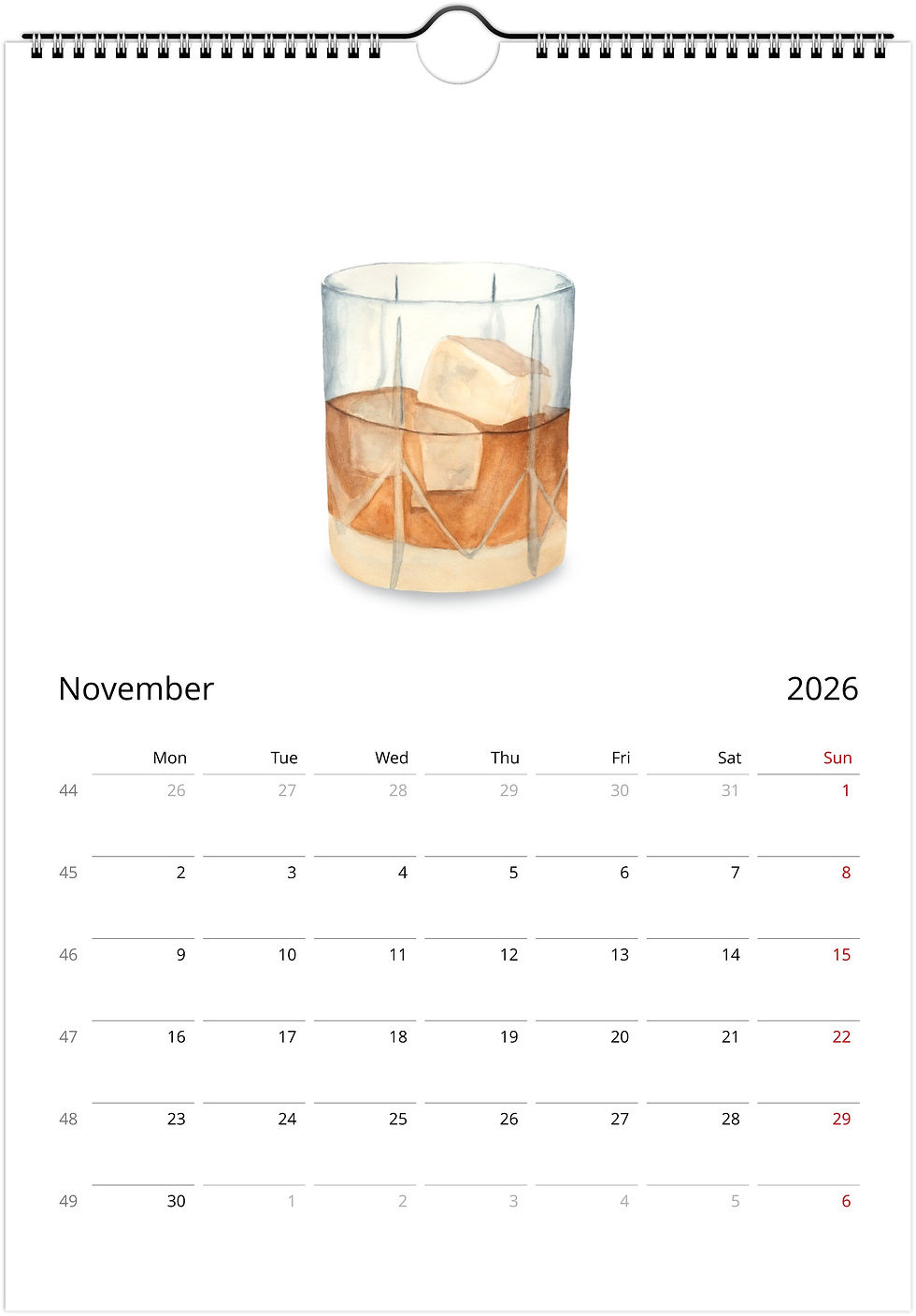 Thumbnail: Wall Calendar - A Year filled with love A3