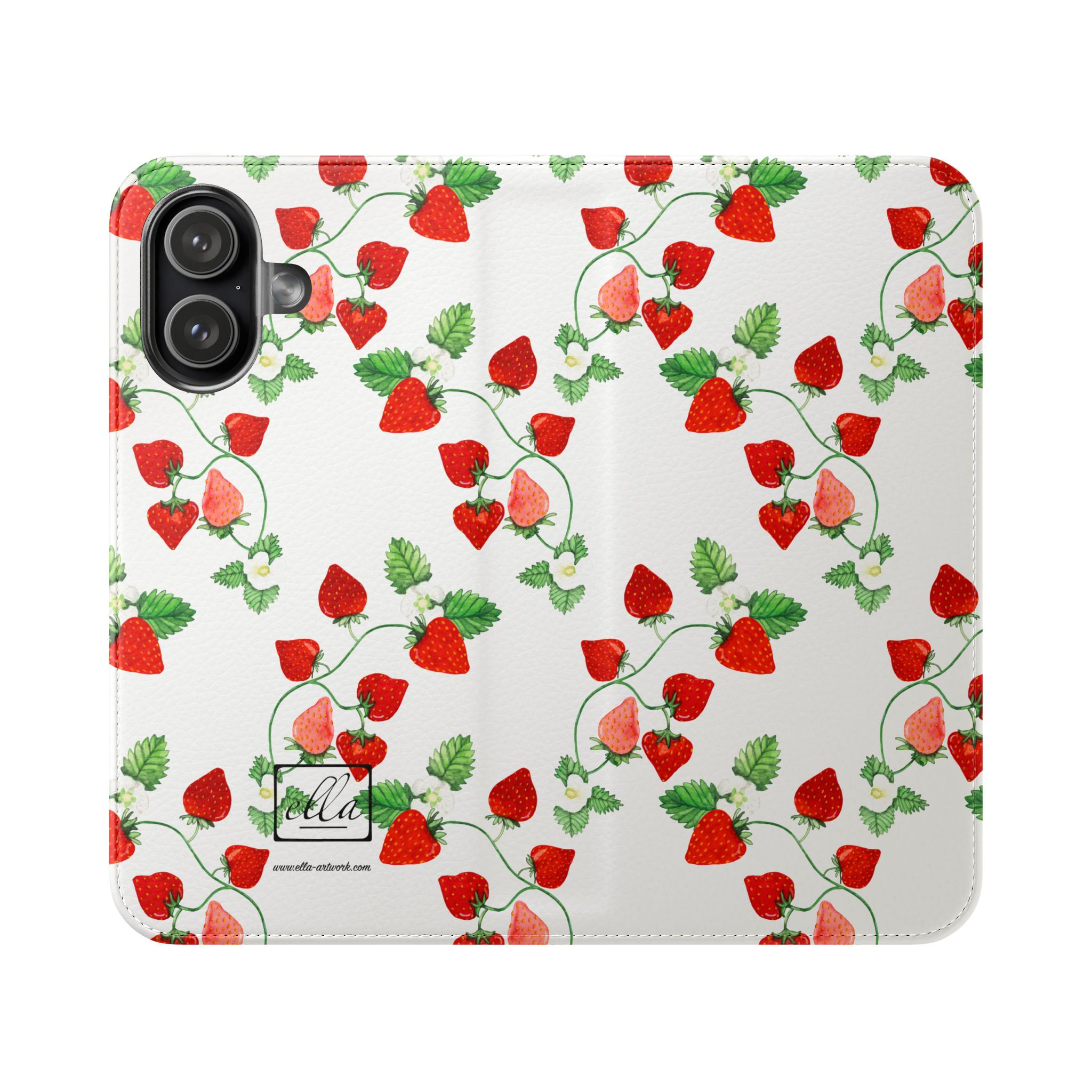 Strawberry Watercolor I Phone Flip Case "get the jucy spark on your phone"