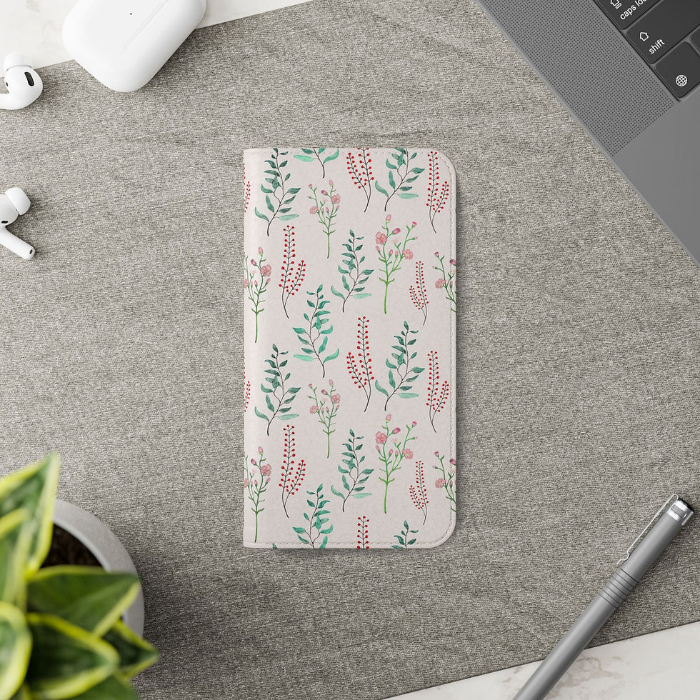 Thumbnail: Watercolor Flower iPhone Flip Case "Floral Pattern"
