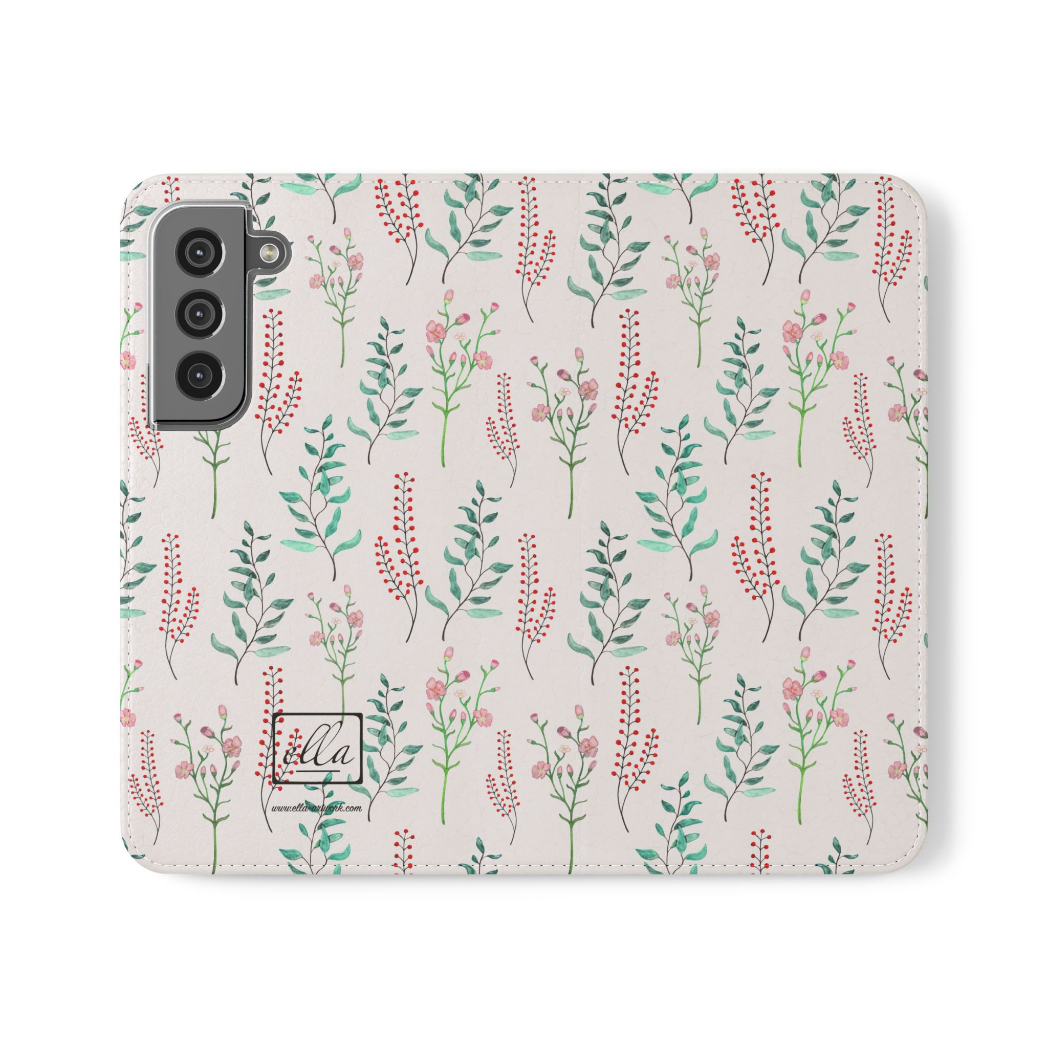 Watercolor Flower Samsung Flip Case "Floral Pattern"