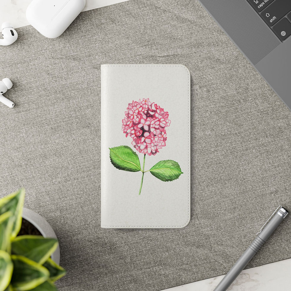 Thumbnail: Samsung Flip Phone Case — Watercolor Hydrangea Floral Design