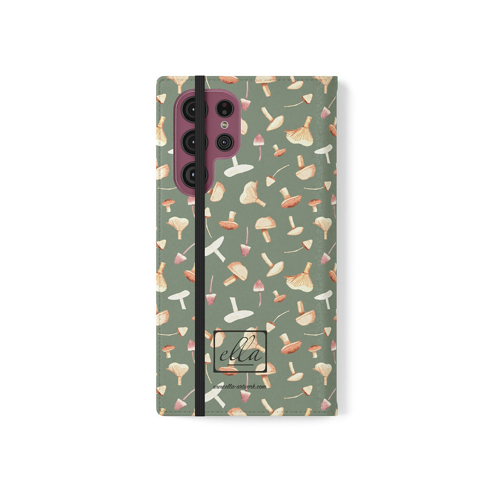 Thumbnail: Phone Flip Case Mushrooms Watercolor Pattern