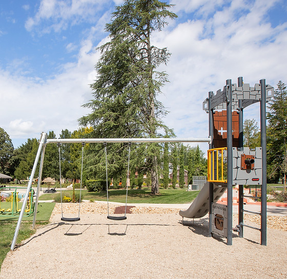 Outdoor playground at Château de Montsymond