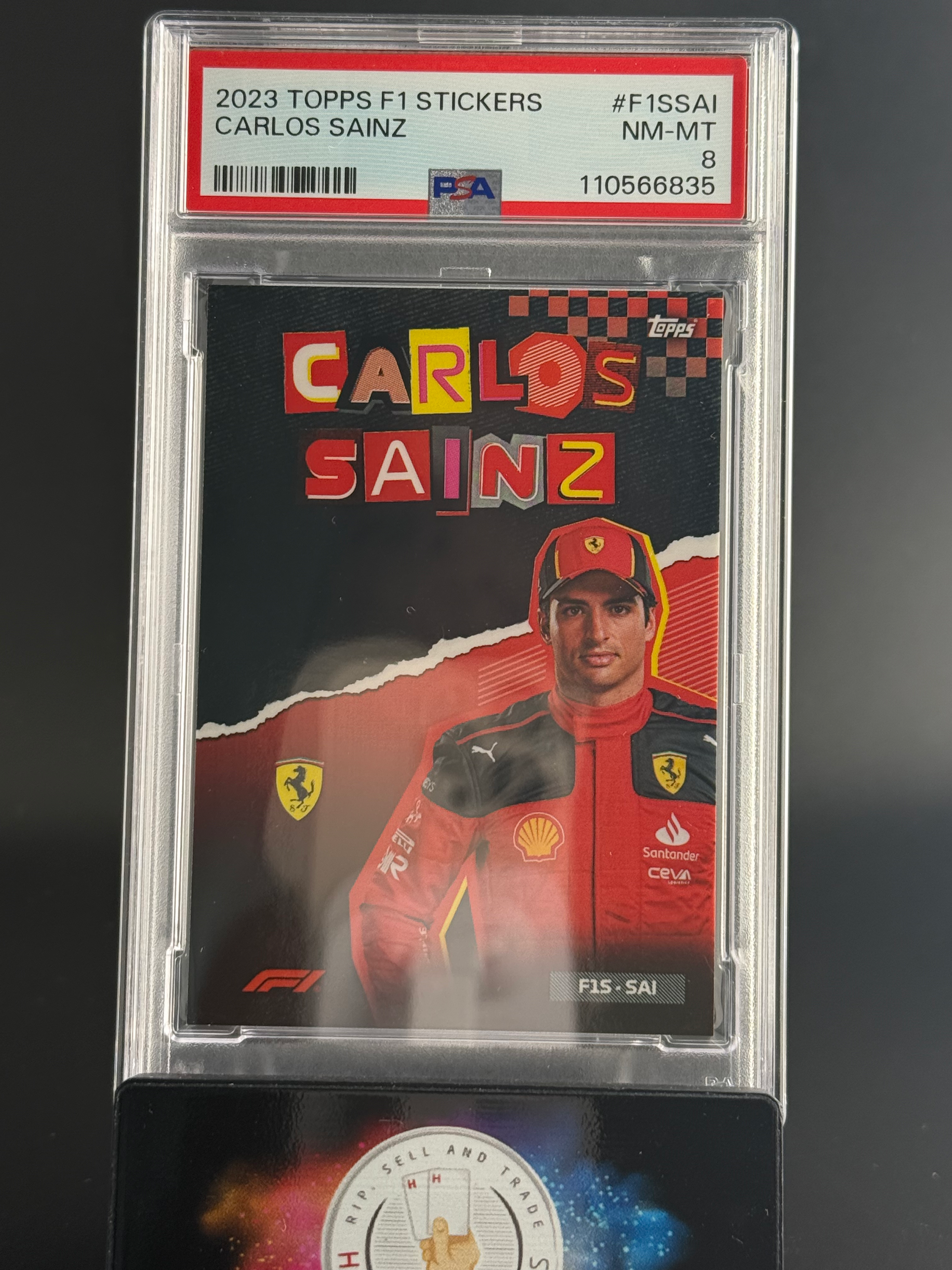 2023 F1 TOPPS STICKERS CARLOS SAINZ PSA 8