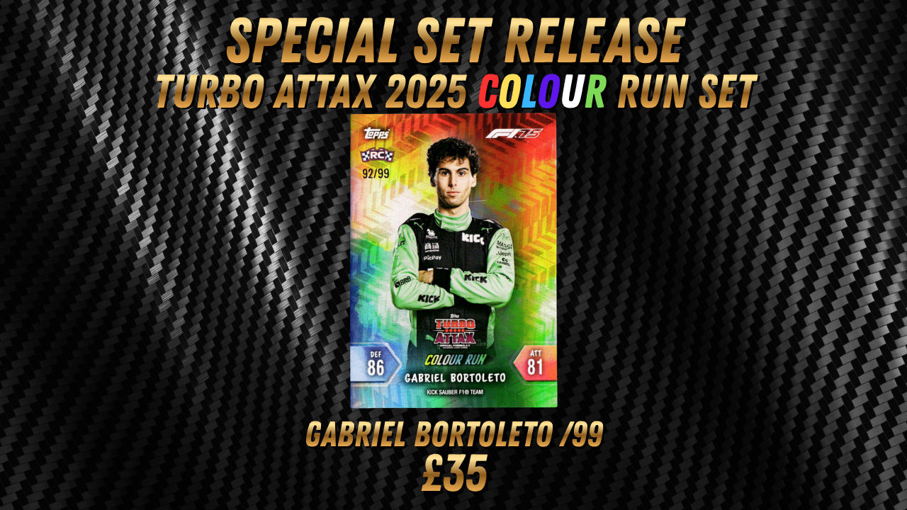Gabriel Bortoleto /99 Special Colour run set 2025 turbo attax