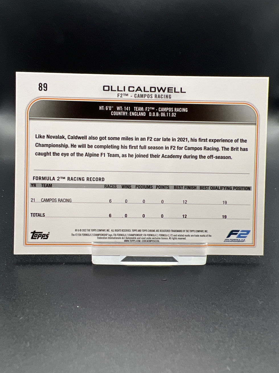 Pikkukuva: Chrome 2022 Olli Caldwell #89