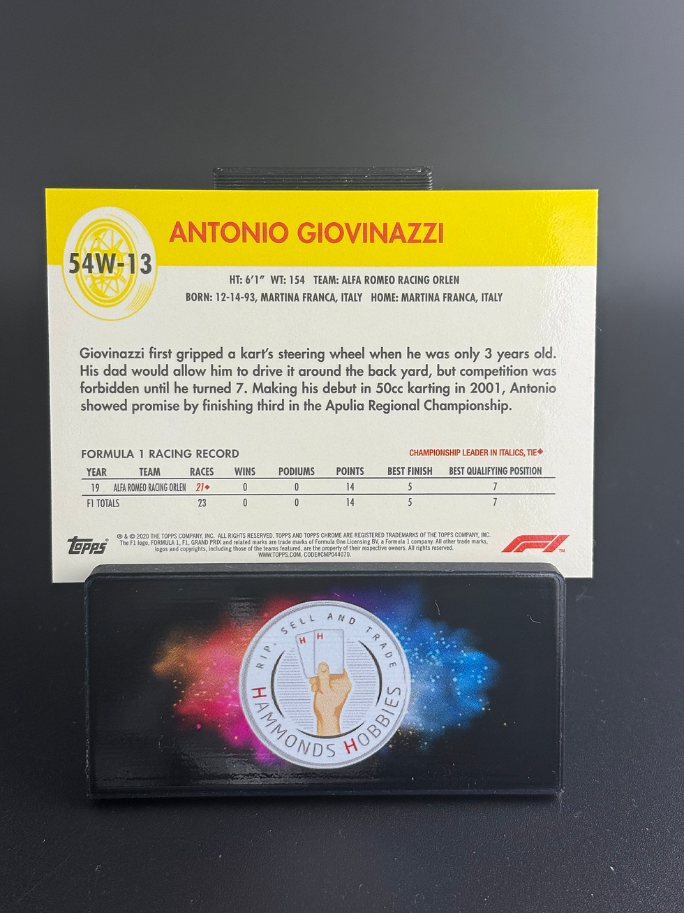 Миниатюра: Topps chrome 2020 Track INSERTS #54W- 13 Antonio giovinazzi