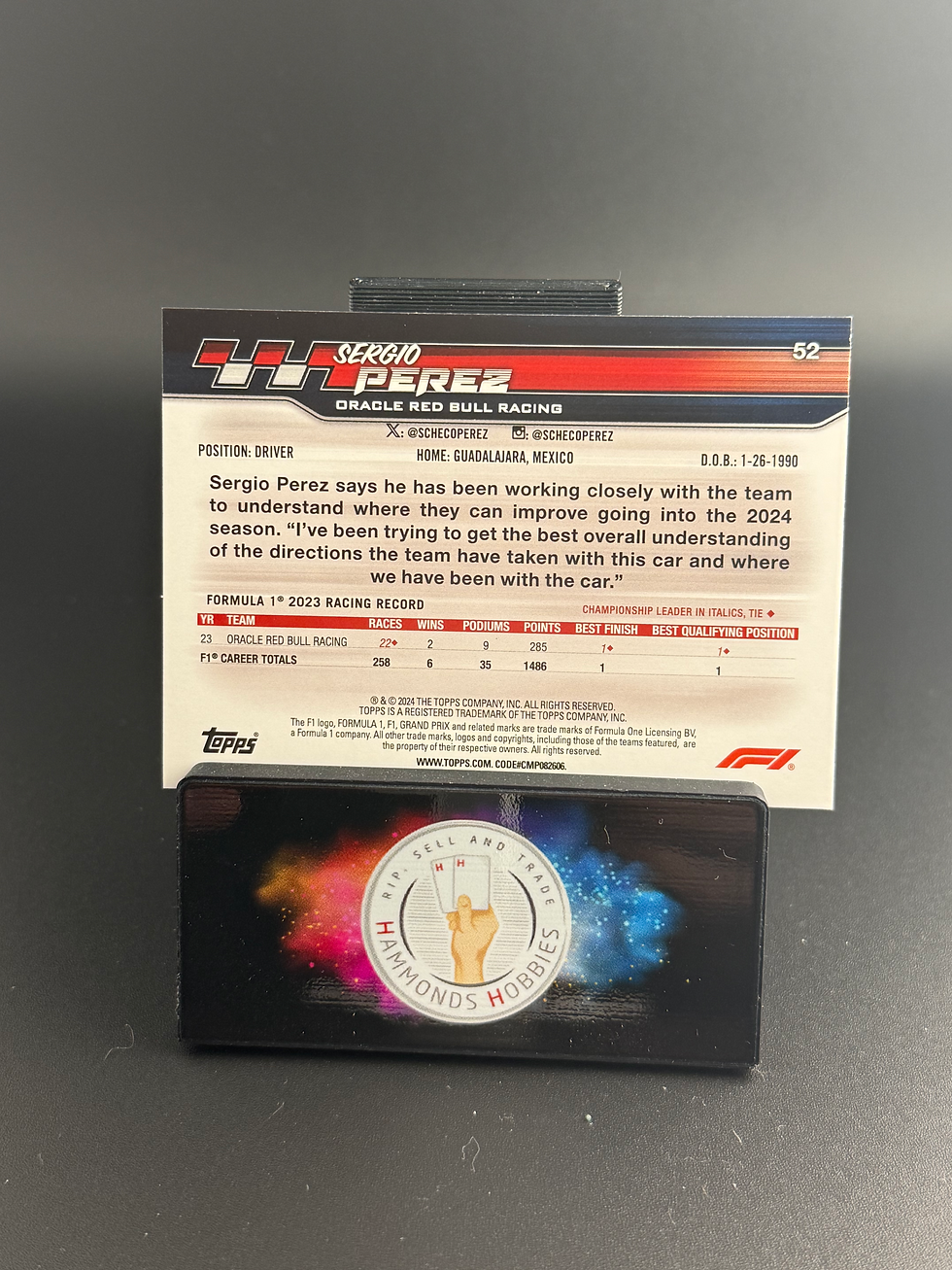 Miniatura: Topps F1 Paddock pass 2024 Sergio perez #52