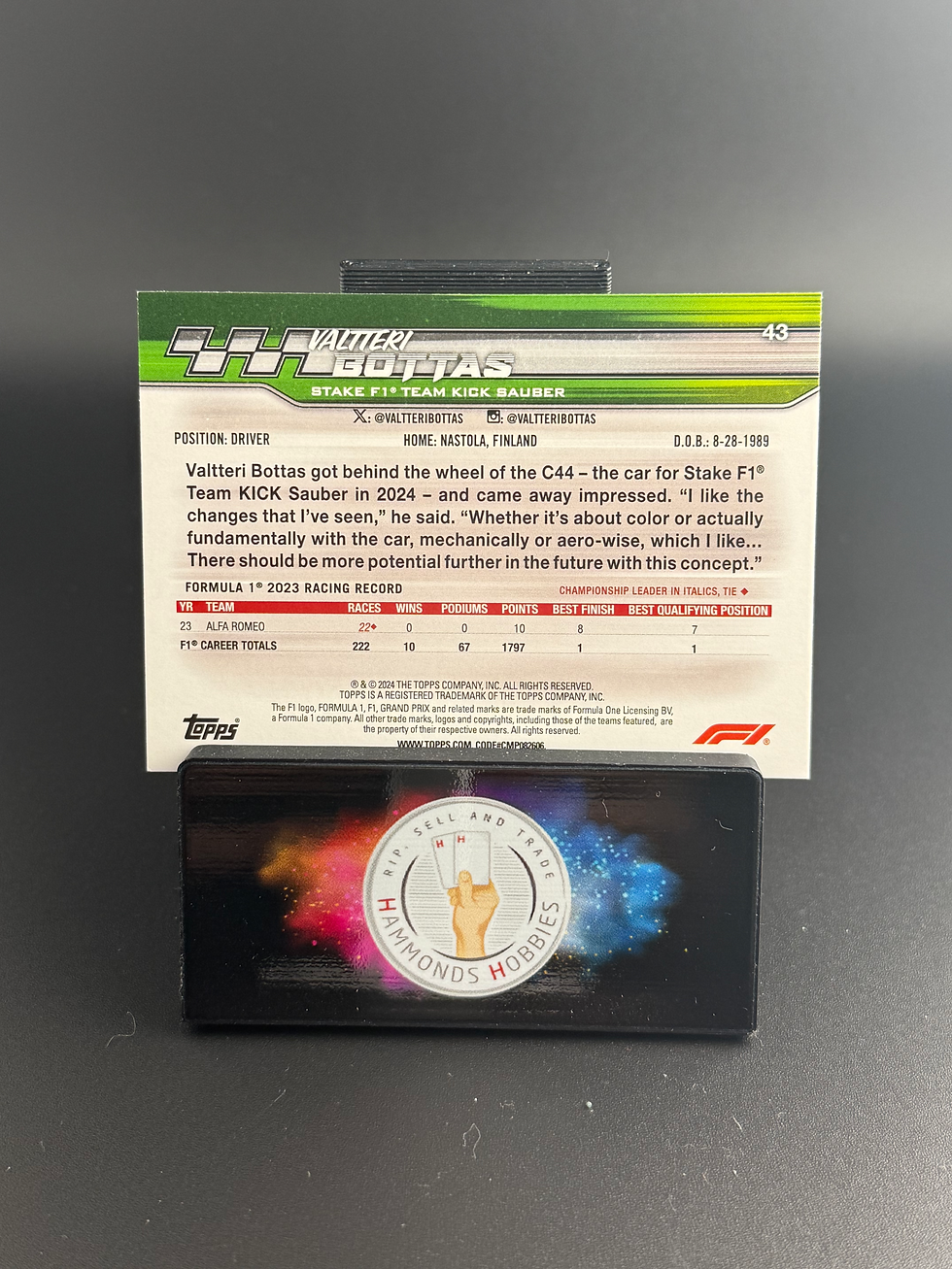 Miniatura: Topps F1 Paddock pass 2024 Valtteri bottas #43