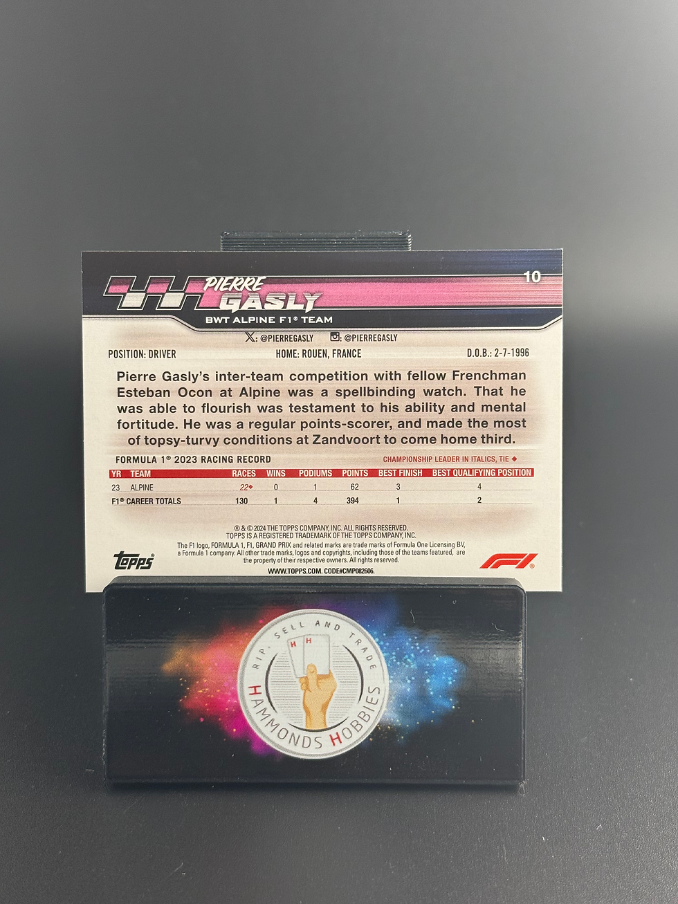 縮圖：Topps F1 Paddock pass 2024 Pierre gasly #10