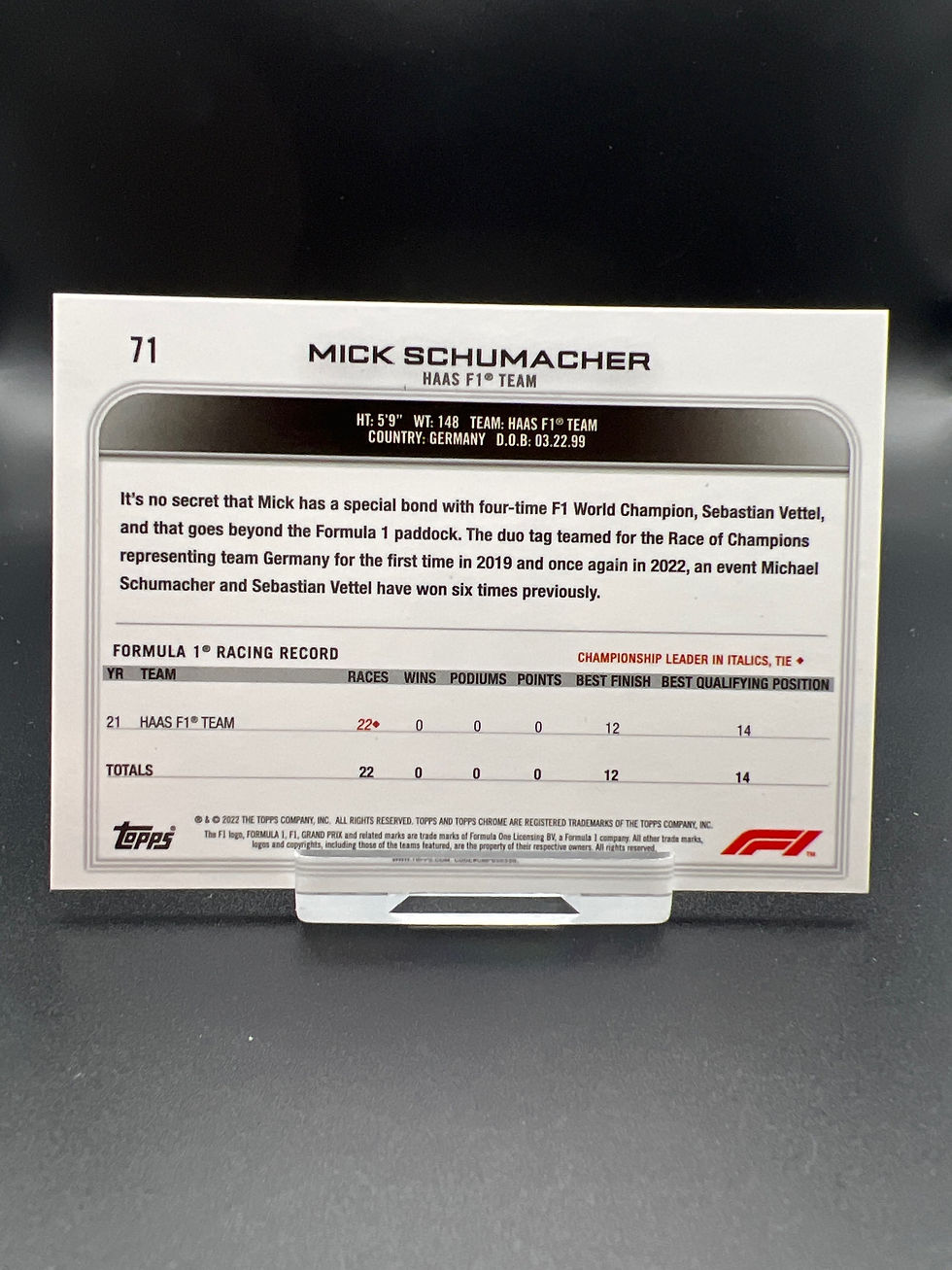 Miniatyrbild: Chrome 2022 Mick Schumacher #71